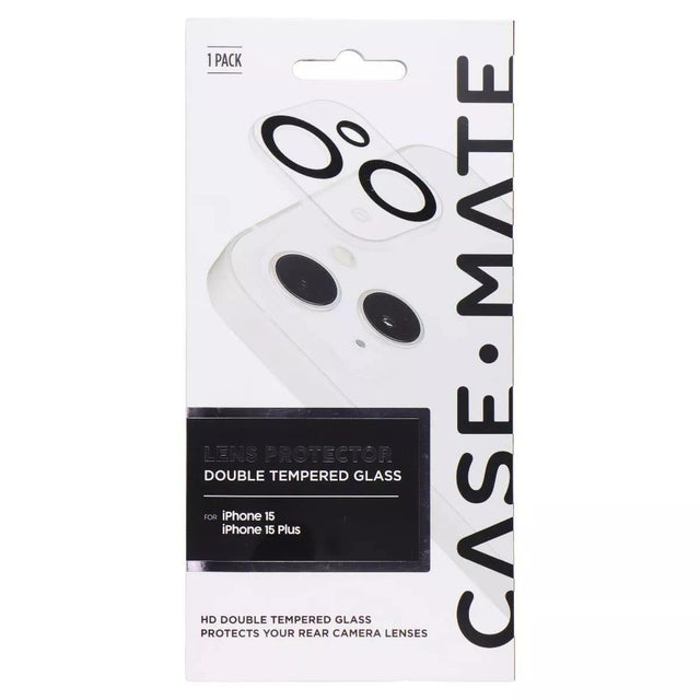 1 PACK MATE LENS PROTECTOR DOUBLE TEMPERED GLASS FOR IPHONE 15 CASE IPHONE 15 PLUS HD DOUBLE TEMPERED GLASS PROTECTS YOUR REAR CAMERA LENSES