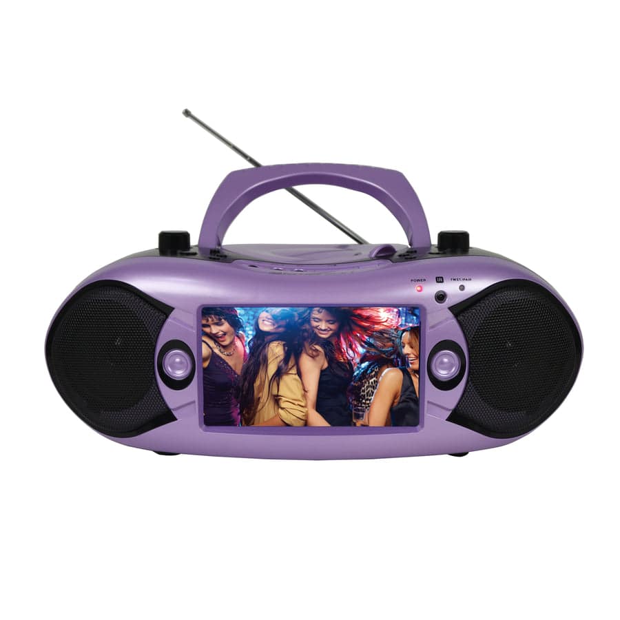 Emerson - 7” Bluetooth® TV & DVD Boombox with HD-INPUT & Stereo Speakers - Lilac