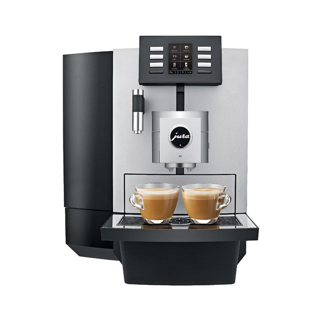 Front. JURA - Jura X8 Platinum Automatic Espresso and Cappuccino Machine with Touch Screen - Black/Silver.