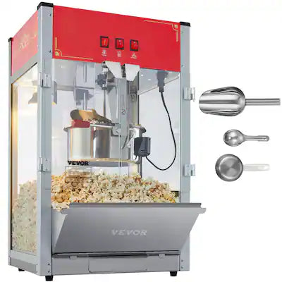 VEVOR - Popcorn Maker, 1440W Popcorn Popper Machine, 12 Oz Kettle Makes 80 Cups per Batch, Countertop Popcorn Maker