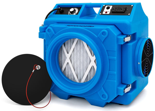 Front. SereneLife - SereneLife Air Scrubber, Commercial HEPA 3-Stage Filtration System for Dust & Odor Removal.