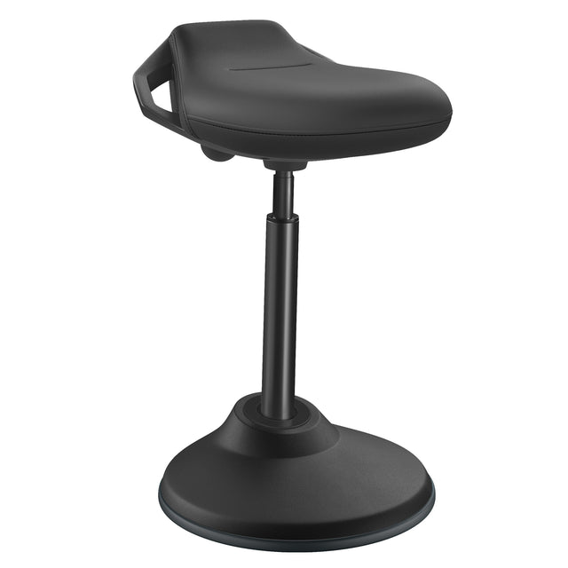 Front. Songmics Home - Ergonomic Wobble Stool, Height Adjustable Standing Desk Stool 23.6-33.3 Inches, Swivel Balance Chair with Non-Slip Base - Ink Black.