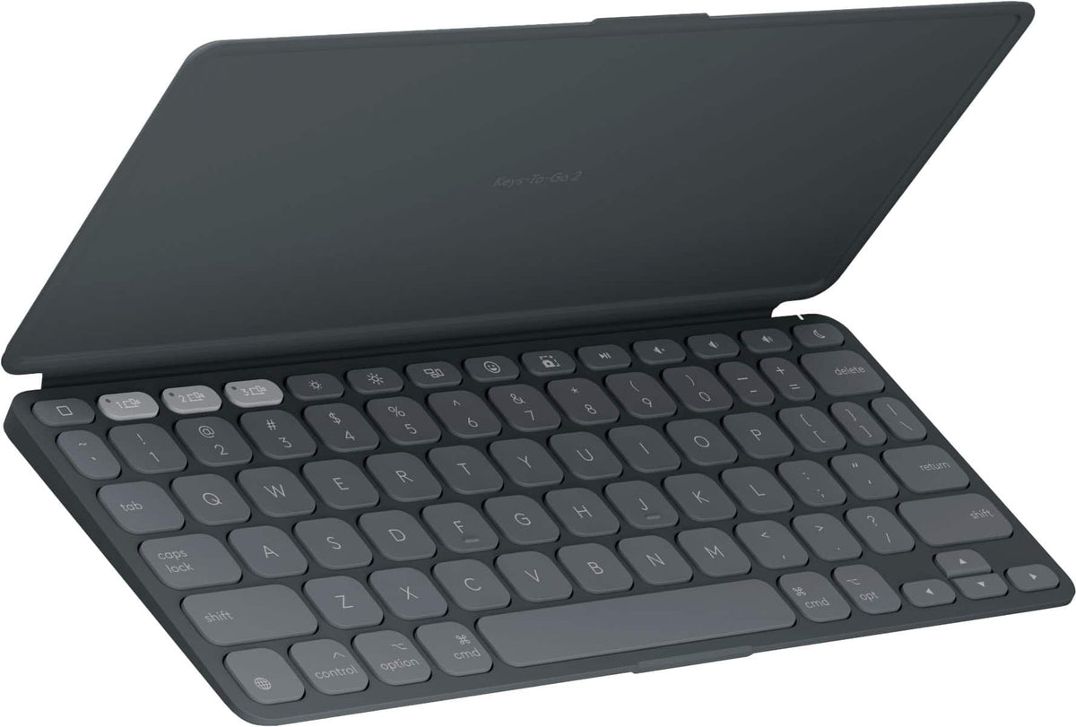 Logitech - Keys-To-Go 2 Slim Portable Bluetooth Keyboard for iPad, iPhone, Mac, and Apple TV With Built-in Cover - Graphite