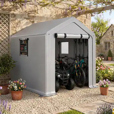 Winado - 6x10FT Bike Tent, Outdoor Portable Bicycle Storage Sheds Waterproof Cover for 2-3 Bikes, Storage Cover