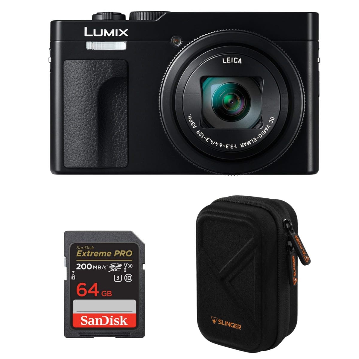 Bundle - Panasonic - LUMIX ZS99 Digital Camera - Black