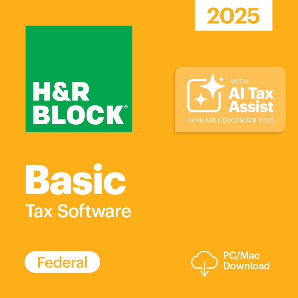 H&R Block - Tax Software Basic 2025 - Windows, Mac OS