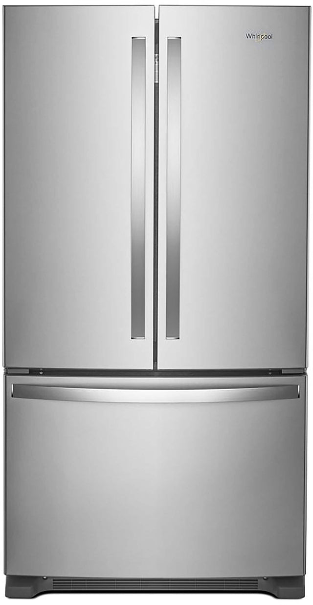 Front. Whirlpool - 36 in. Wide 25 cu. ft. French Door Smart Refrigerator with Elevated Deli Drawer - Fingerprint Resistant Stainless Steel.