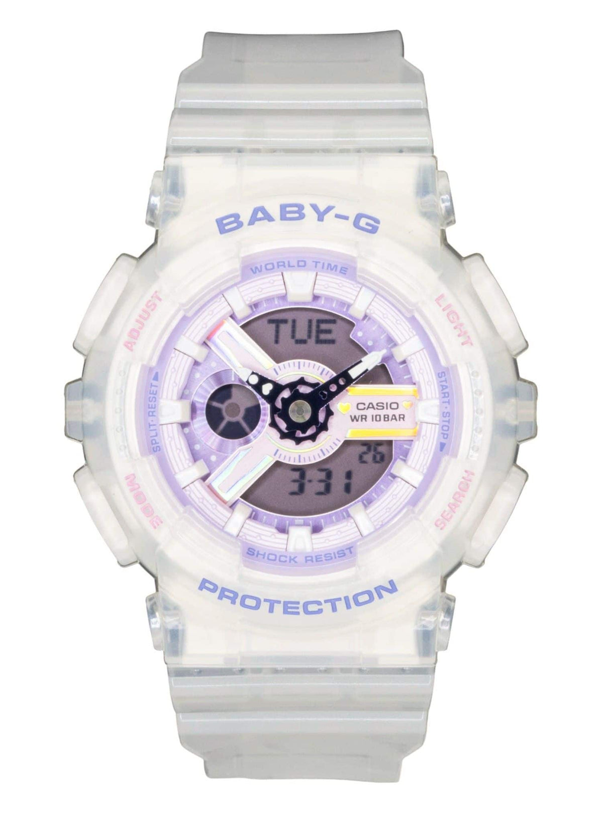 Casio - Baby-G Analog Digital Resin Strap Dial Quartz BA-110PS-7A 100M Women's Watch - Purple