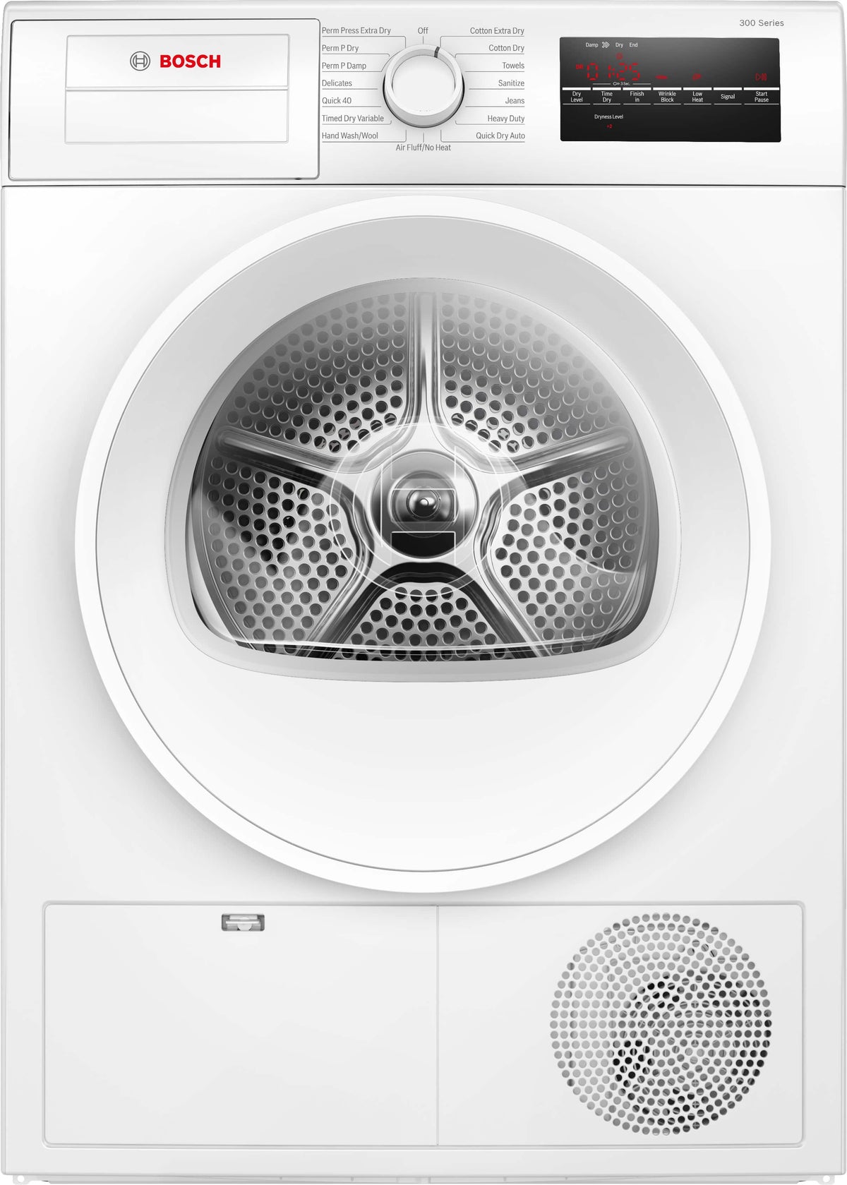 Bosch - 300 Series 4 Cu. Ft. Stackable Smart Electric Dryer with Wrinkle Block - White
