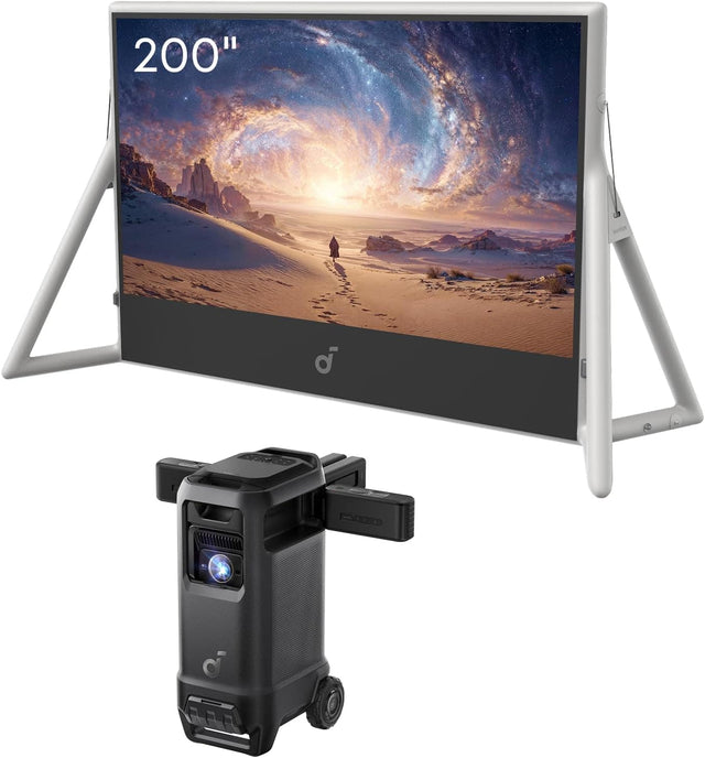 Front. Soundcore - Nebula X1 Pro Triple Laser 4K Projector with 200-Inch Silent Inflatable Theater Screen.