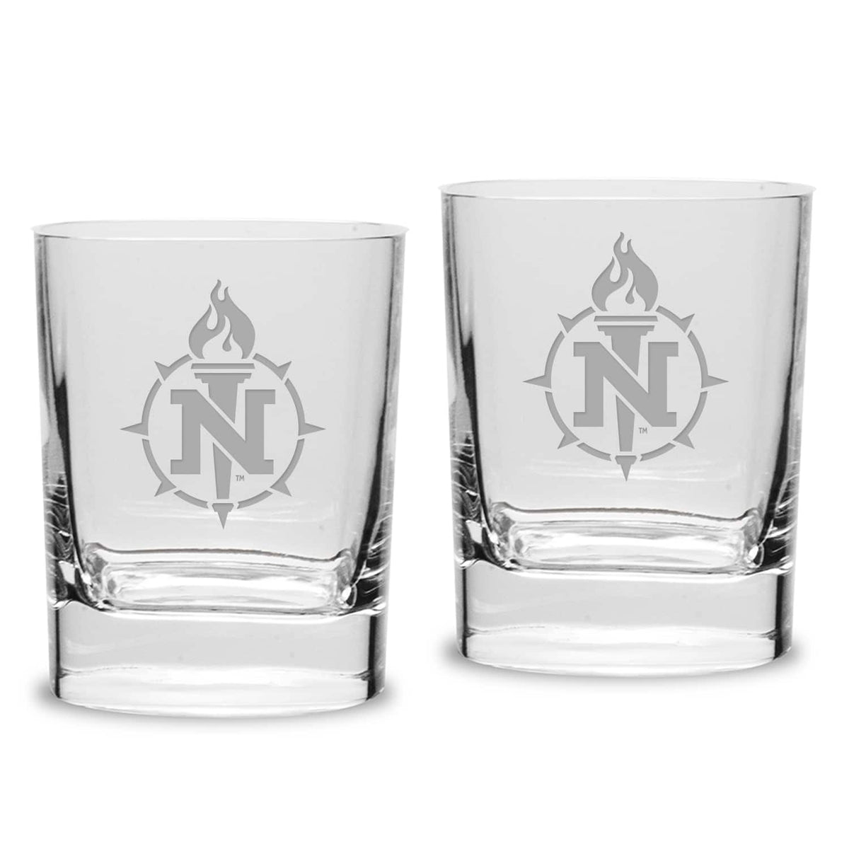 Jardine - Northern Michigan Wildcats 11.75oz. Square Double Old Fashioned Glass Set - Multicolor