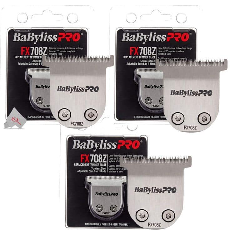 3x BaByliss PRO Replacement Trimmer Blade FX708Z For FX788 Trimmers - Silver