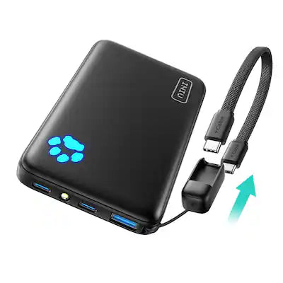 INIU - Portable Charger, Compact 10000mAh PD 45W Power Bank with Lanyard USB-C Cable for iPhone, Samsung, Pixel, iPad etc