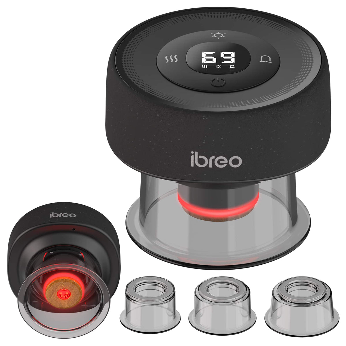 iBreo - Pulse Pro Cupping Therapy Massager - Black