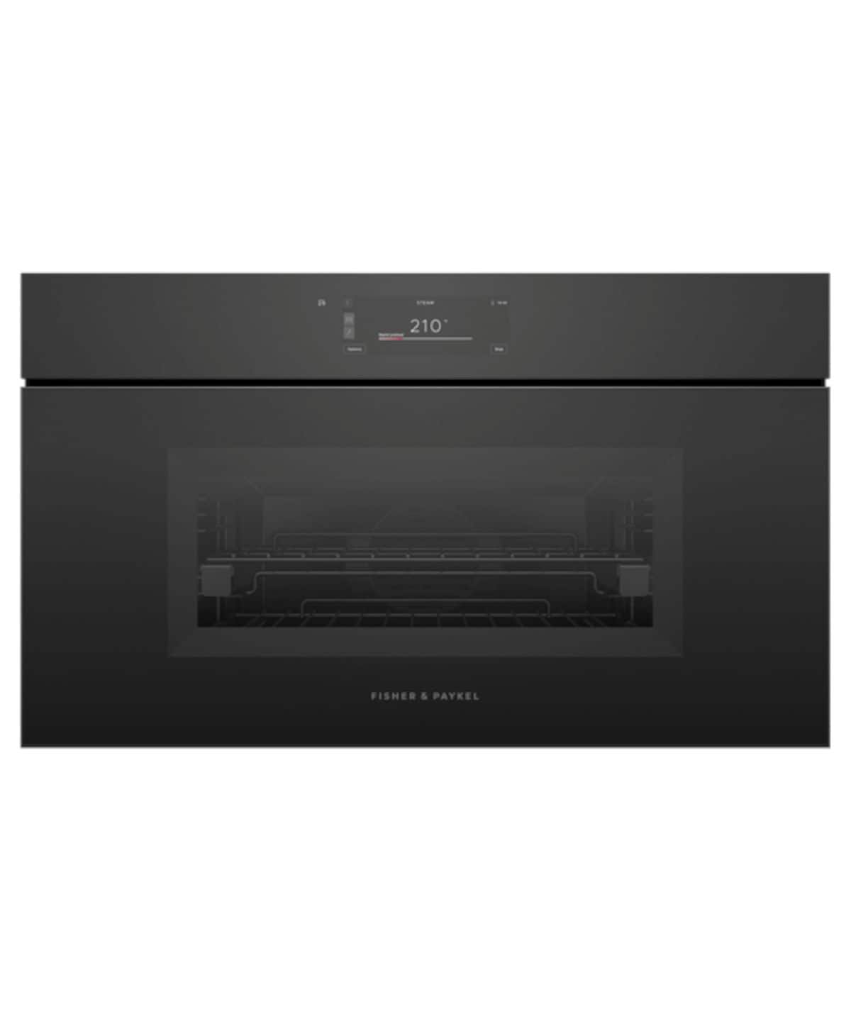 Fisher & Paykel - 30" Single Combination Steam Oven, 6.8" Touchscreen, Handleless - Minimal (Soft - Black