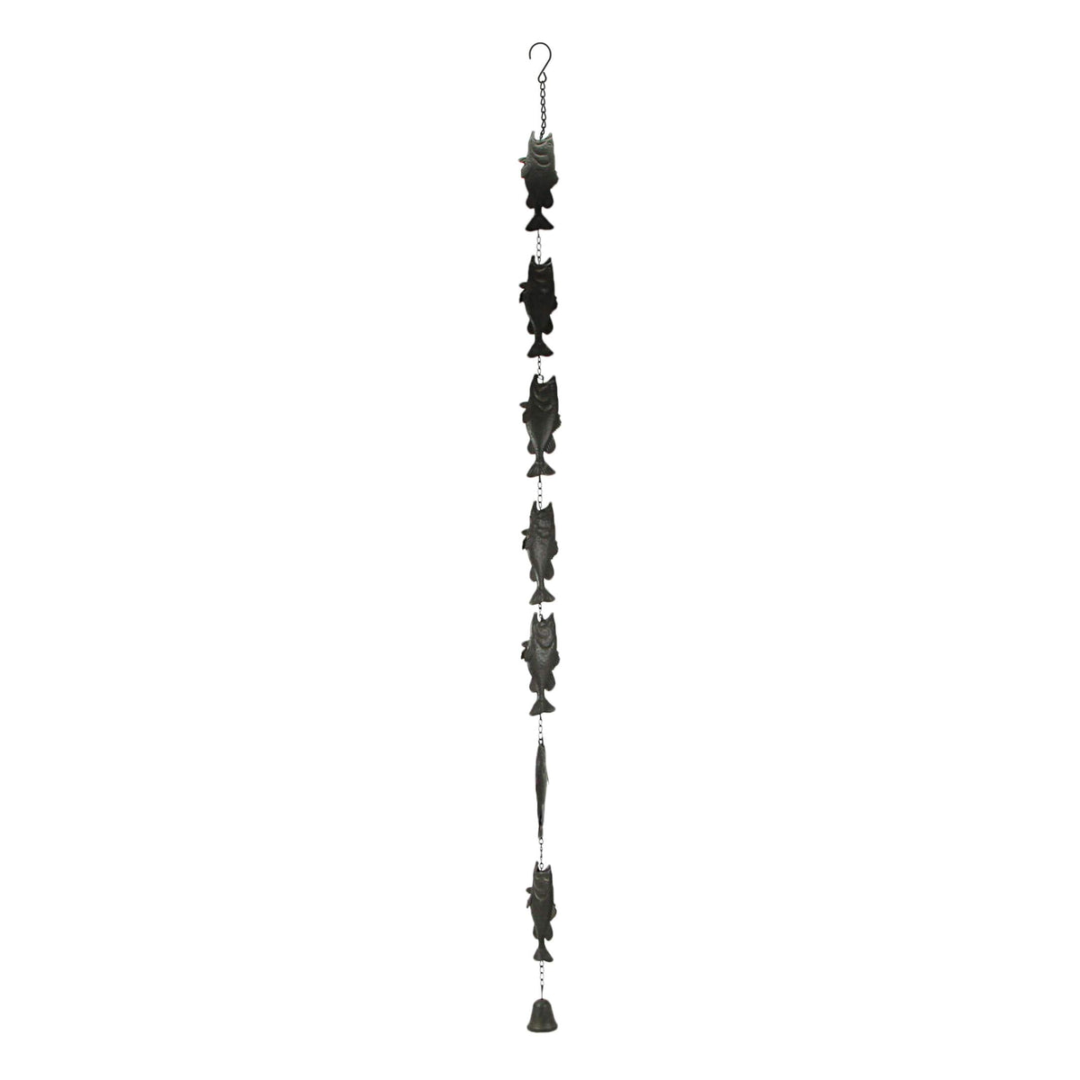 Things2Die4 - 71 Inch Metal Fish Rain Chain Decorative Gutter Downspout Home Decor Art - Brown