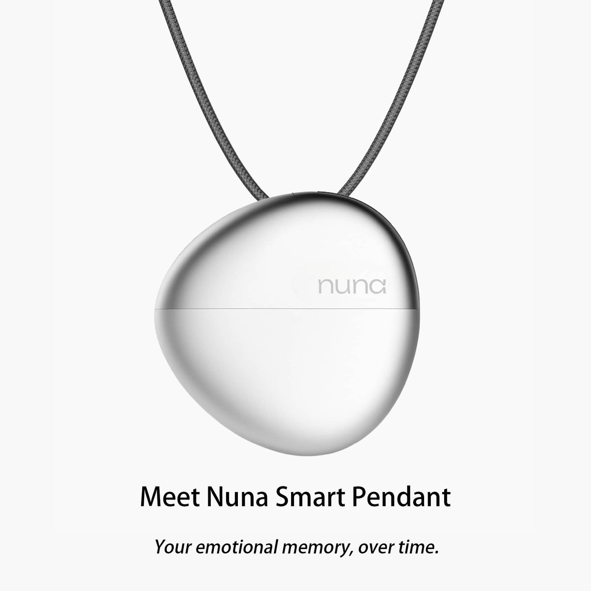 Nuna - Pendant Emotion Tracking Necklace with Mood Visualization, Auto-Journaling and Meditation Support - Silver - (2025)