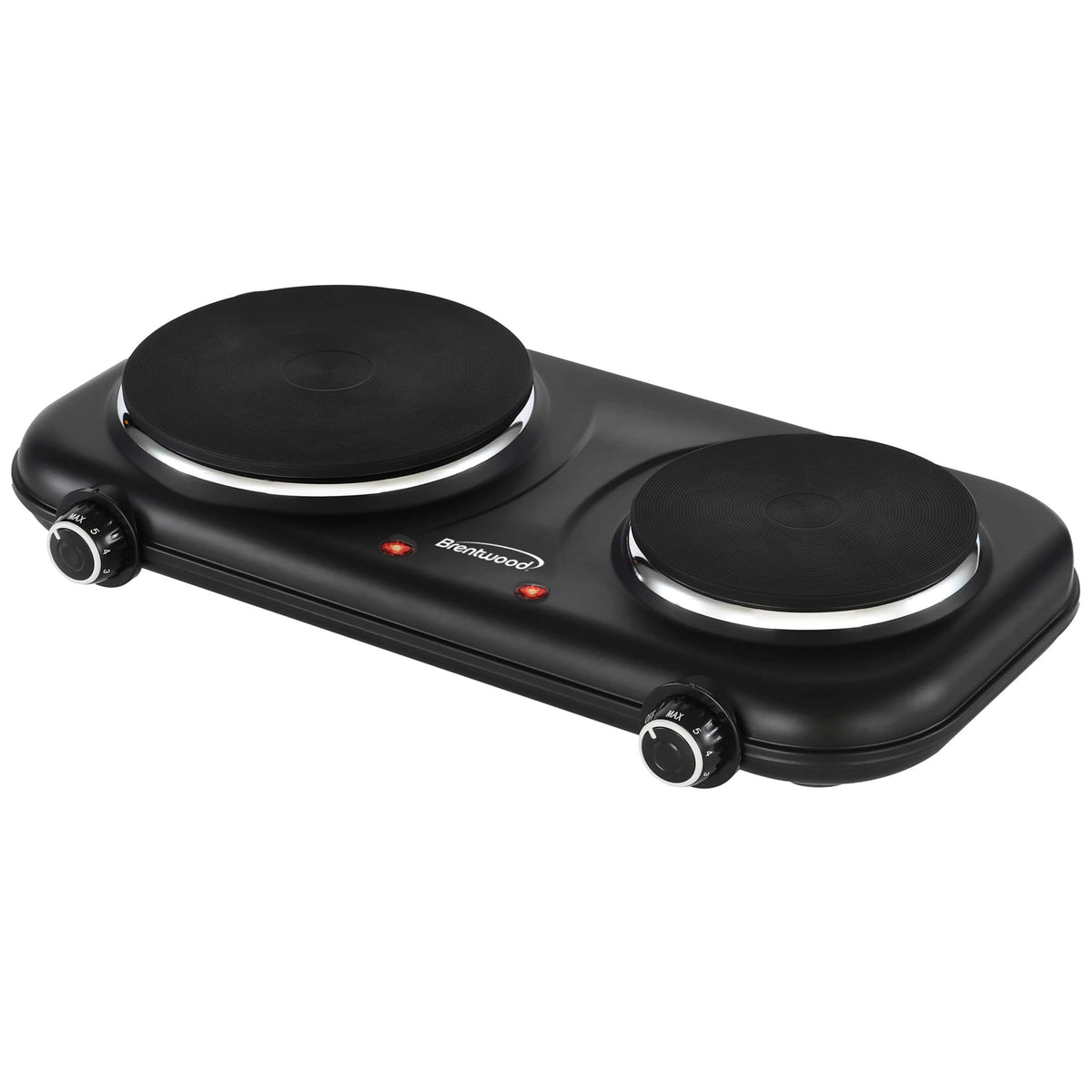 Brentwood - 1100w Double Cast Iron Burner Electric Hot Plates - Black