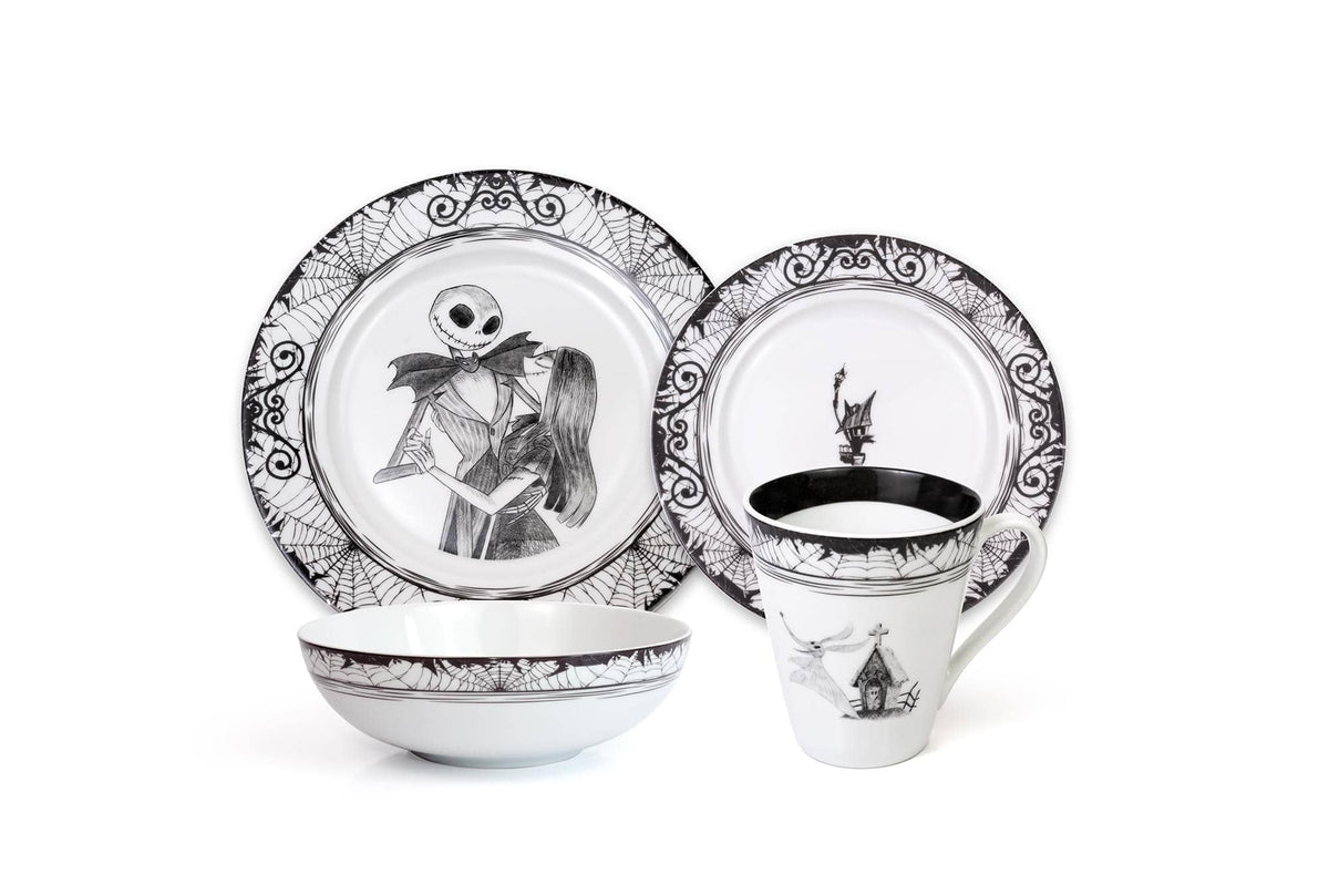 Disney - The Nightmare Before Christmas 16-Piece Ceramic Dinnerware Set - White