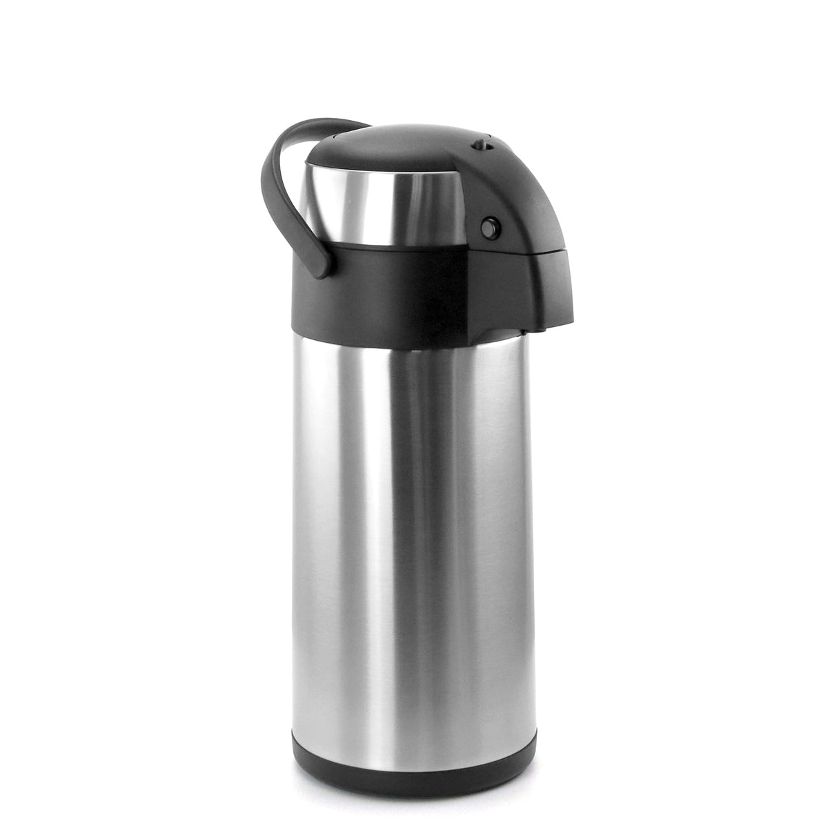 MegaChef - 5.3 Quart Stainless Steel Airpot Hot Water Dispenser for Coffee and Tea - Silver and Black