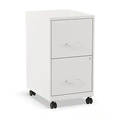 Staples - 2-Drawer Mobile Vertical File Cabinet, Letter Size, Lockable, 26.3"H x 14.3"W x 18.9"D