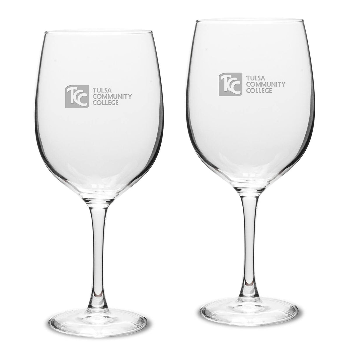 Jardine - Tulsa Community College 19oz. 2-Piece Traditional Robusto Red Wine Table Glass Set - Multicolor