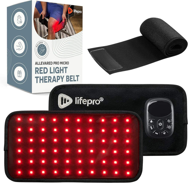 LifePro - Red Light Therapy Belt 660nm 850nm Infrared Red Light Therapy for Body Back and Shoulder - Micro Rechargeable - Black