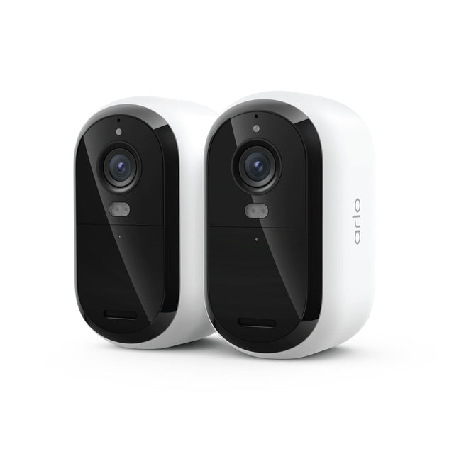 Front. Arlo - Essential Outdoor Security Camera 2K (3rd Gen) - Wireless, Rechargeable, 2-Cam - White.