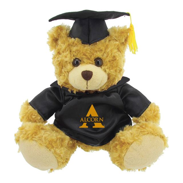 Front. Jardine - Black/Brown Alcorn State Braves 12'' Graduation Plush Bear - Black.