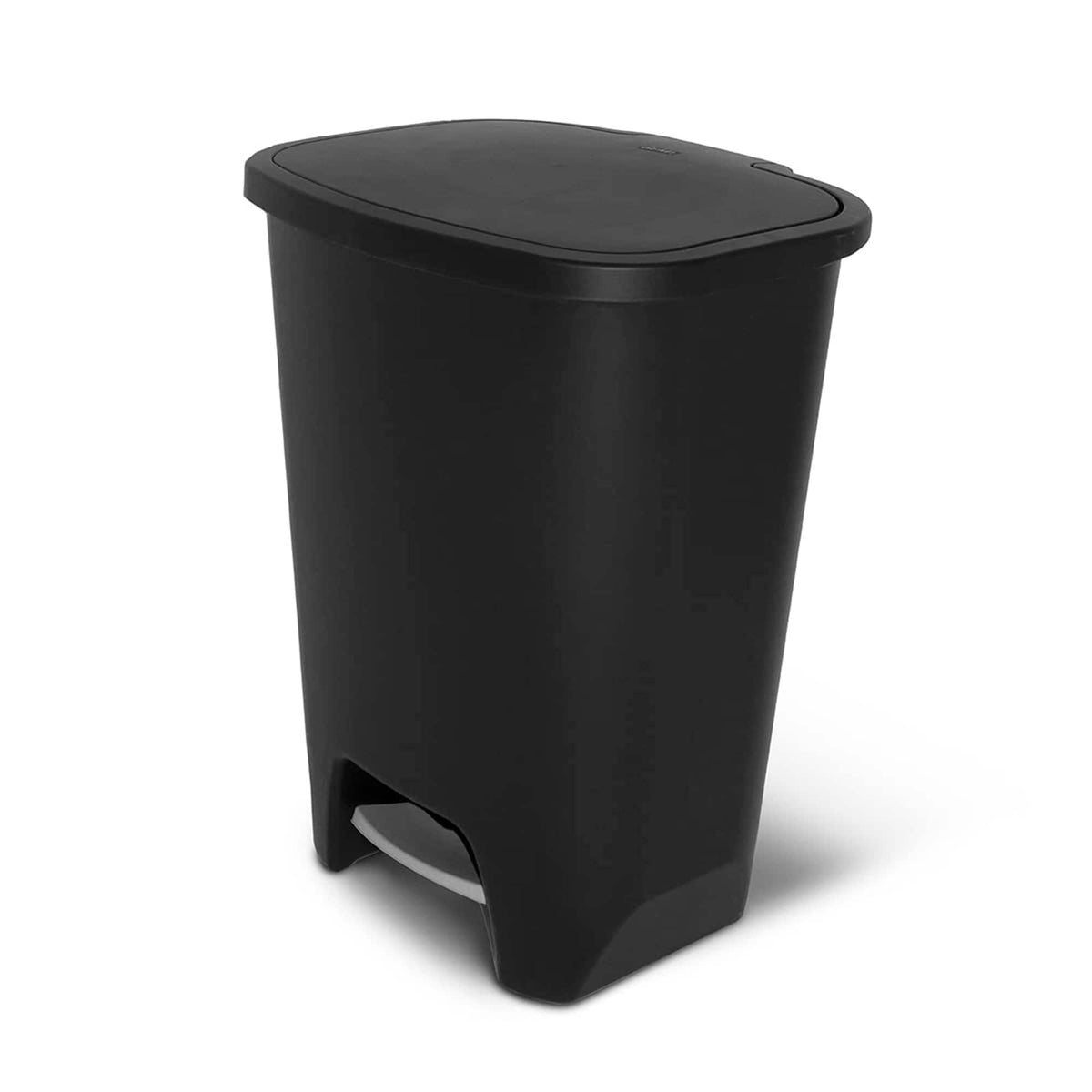 Glad - Kitchen Trash Can with Lid, Foot Pedal and Garbage Bag Rings, 20 Gal - Black