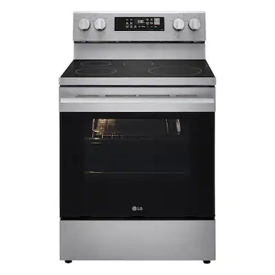 LG - 30-in 6.3 Cu. Ft. Freestanding Electric Induction True Convection Smart Range with 4 Elements, Air Fry and EasyClean