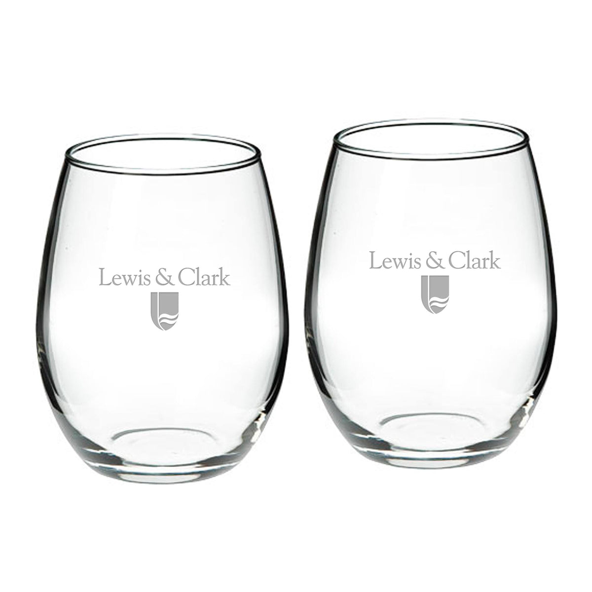 Jardine - Lewis & Clark College Pioneers 21oz. 2-Piece Stemless Wine Glass Set - Multicolor