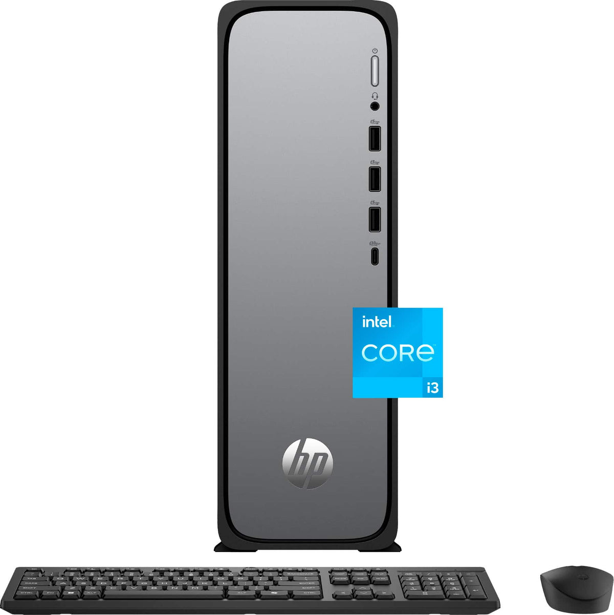 HP - OmniDesk Slim Desktop - Intel Core i3-13100 2023 - 8GB DDR5 Memory - 256GB SSD - Meteor Silver