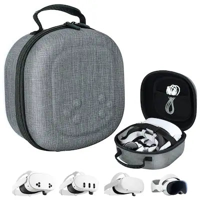 Fosmon - For Meta Quest 3 Case Hard Carrying Case, Square Hard Shell Zipper Case for Quest 3S Quest 2 Apple Vision Pro VR Headset