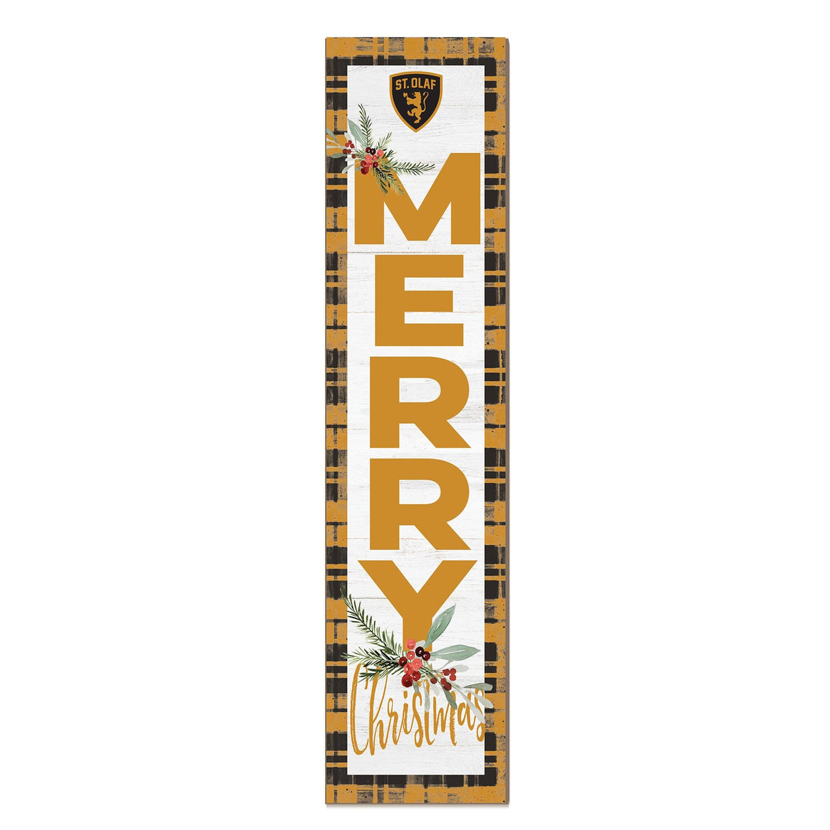 Jardine - St. Olaf Oles 12'' x 48'' Outdoor Merry Christmas Leaner - White