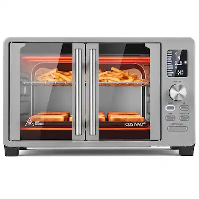 Costway - 26.4 Quart French Door Convection Toaster Oven with 11 Presets, LED Display