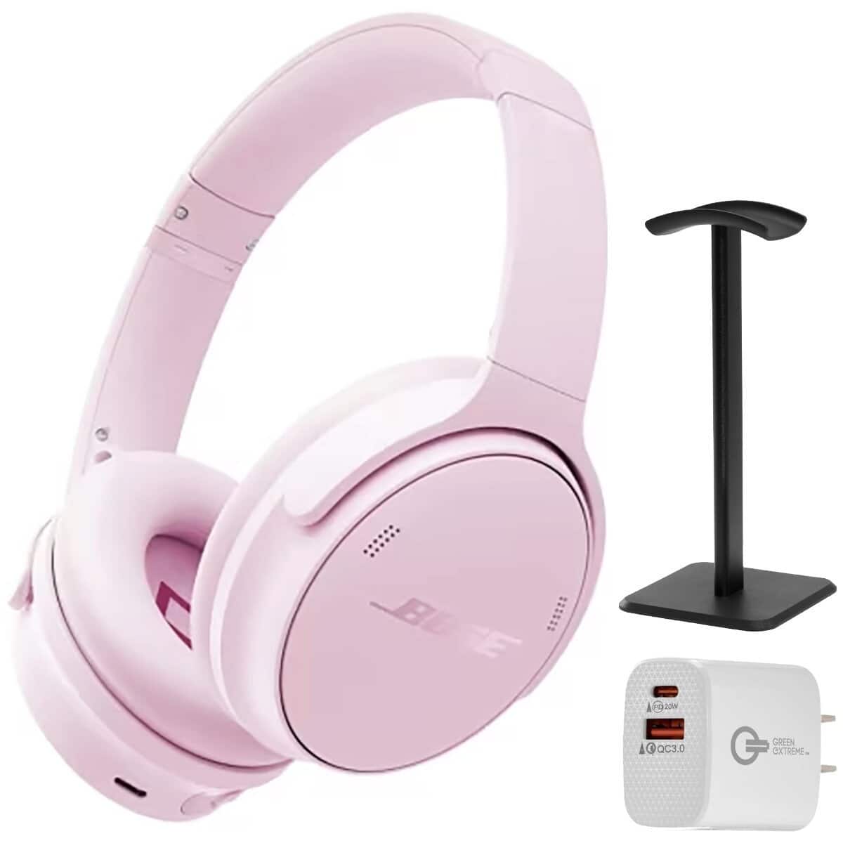 Bundle - Bose - QuietComfort Wireless Noise Cancelling Over-Ear - White Smoke