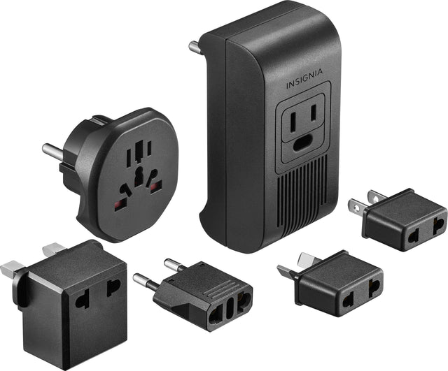 Front. Insignia™ - 2,000W Travel Converter and Plug Adapters - Black.