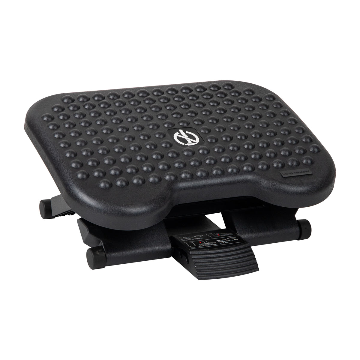 Mind Reader - Foot Rest, Under Desk at Work, Ergonomic, Height Adjustable, Office, Plastic, 18"L x 13"W x 6.75"H - Black