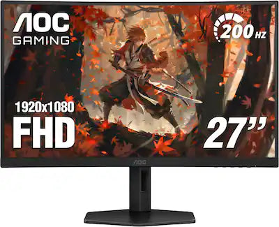 AOC - C27G4HX 27" VA Panel Curved Gaming Monitor, LED, FHD (1920x1080), 200Hz, 0.5ms, Freesync