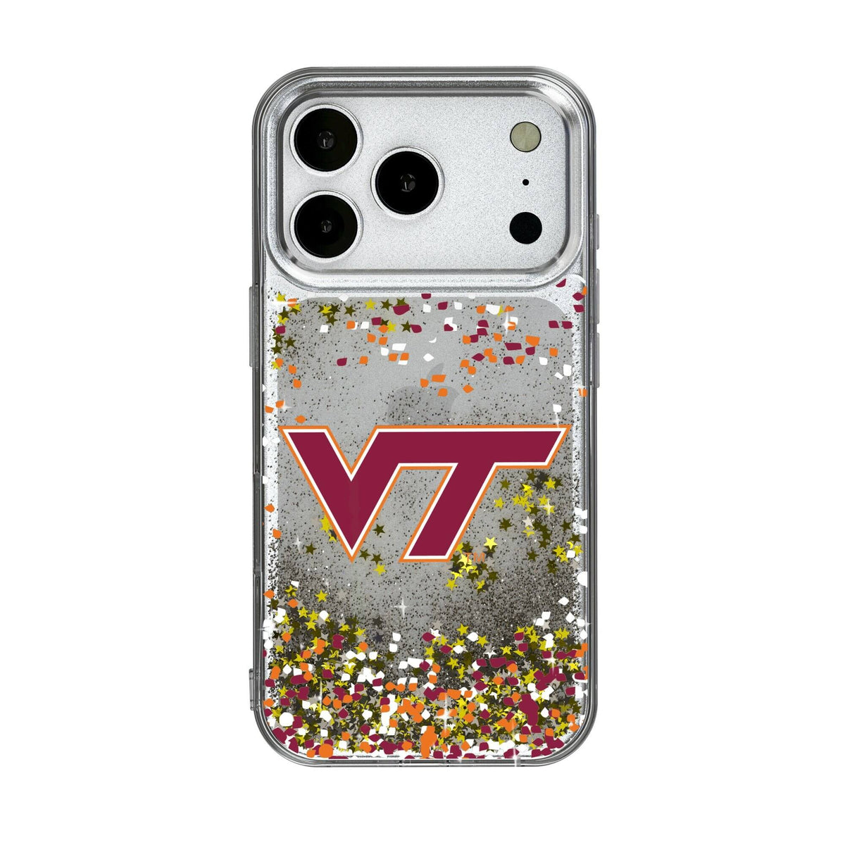 Keyscaper - NCAA - Virginia Tech Hokies iPhone Glitter Confetti Design Case - 16 Pro - Multicolor