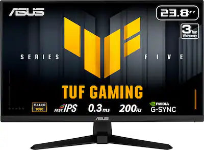 ASUS - TUF Gaming 24" FHD IPS 200Hz 0.3ms Gaming Monitor with G-SYNC/FreeSync Premium (DisplayPort, HDMI)