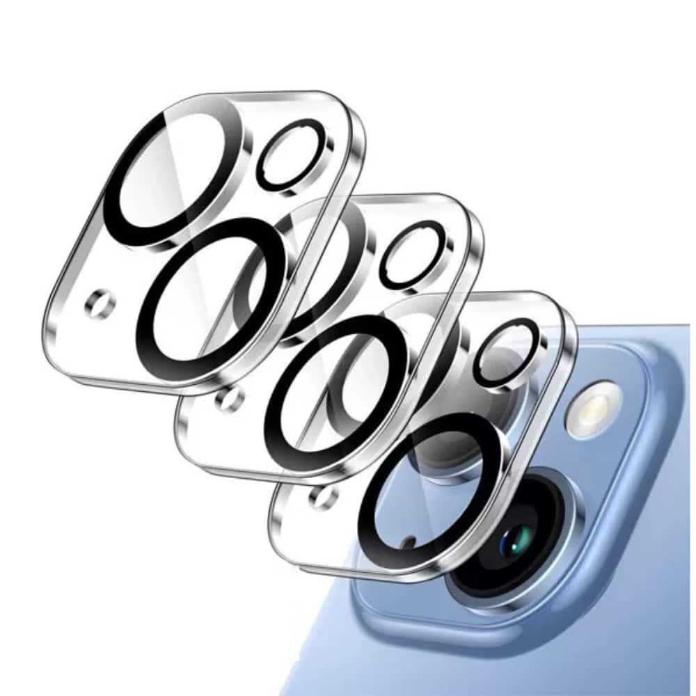 Qixxronics - 3PCS for iPhone 15 Plus Camera Lens Protector Tempered Glass Lens Cover Flim - Clear