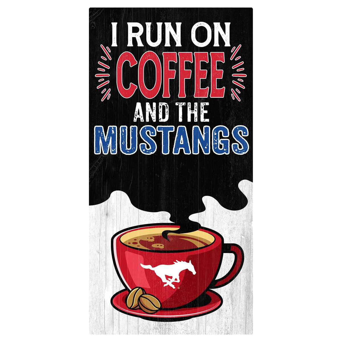 Fan Creations - SMU Mustangs 6" x 12" Coffee Wall Art - Multicolor