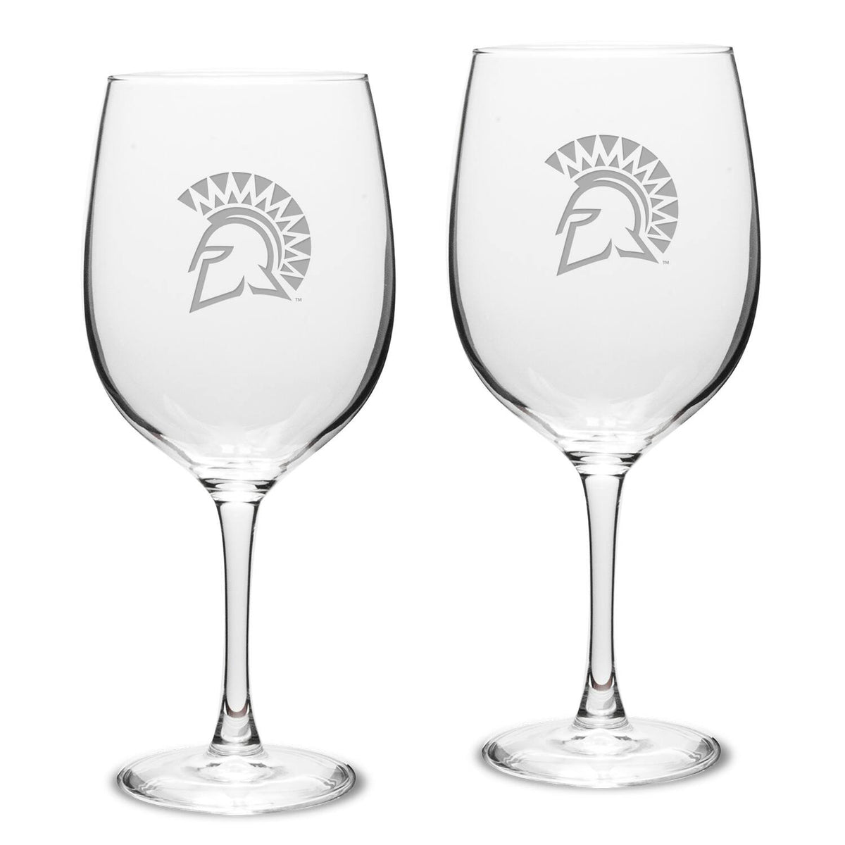 Jardine - San Jose State Spartans 19oz. 2-Piece Traditional Robusto Red Wine Table Glass Set - Multicolor