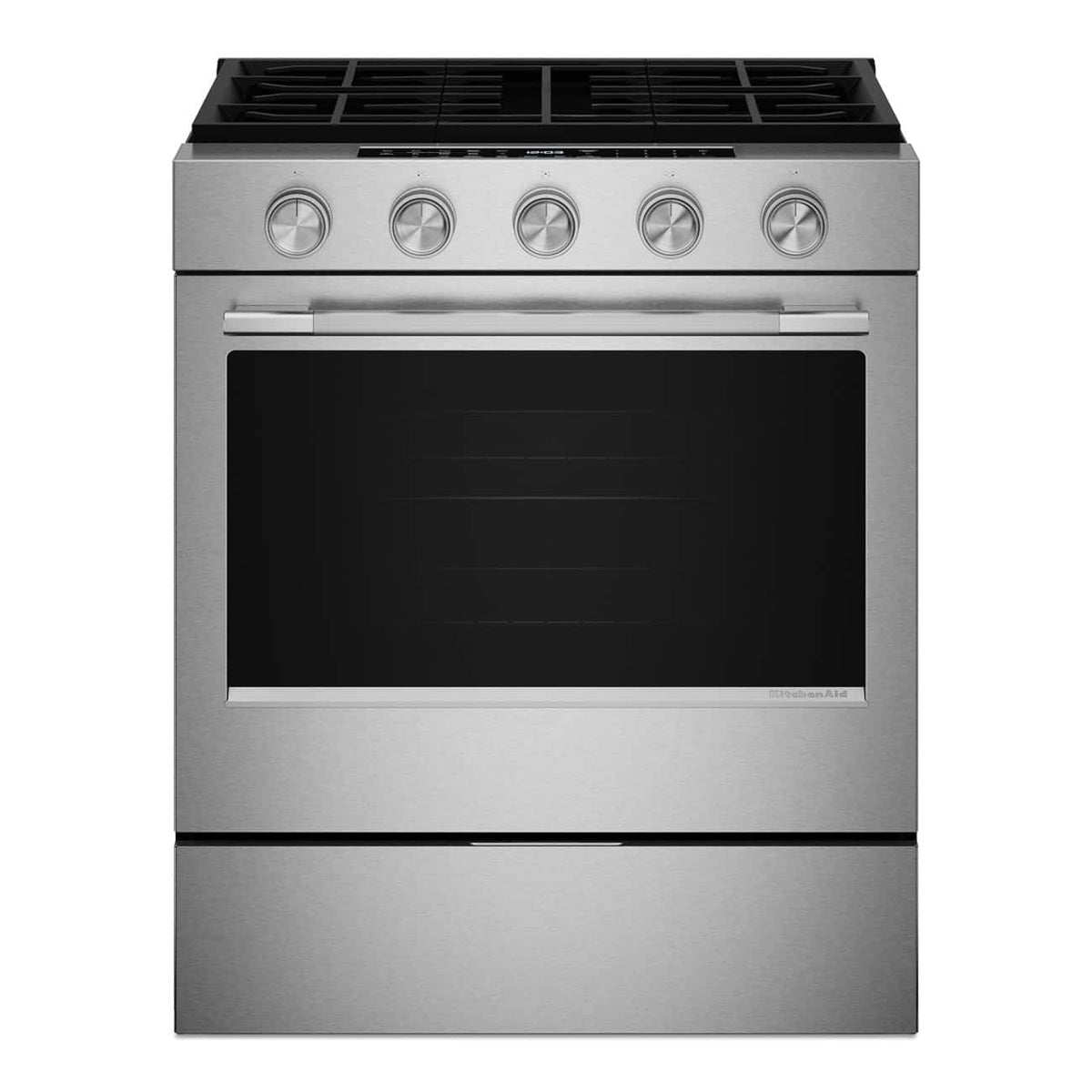 KitchenAid - 30 in. Wide 5 burners 5.0 cu. ft. Slide-in Gas Range with Convection Cooking Modes - Stainless Steel
