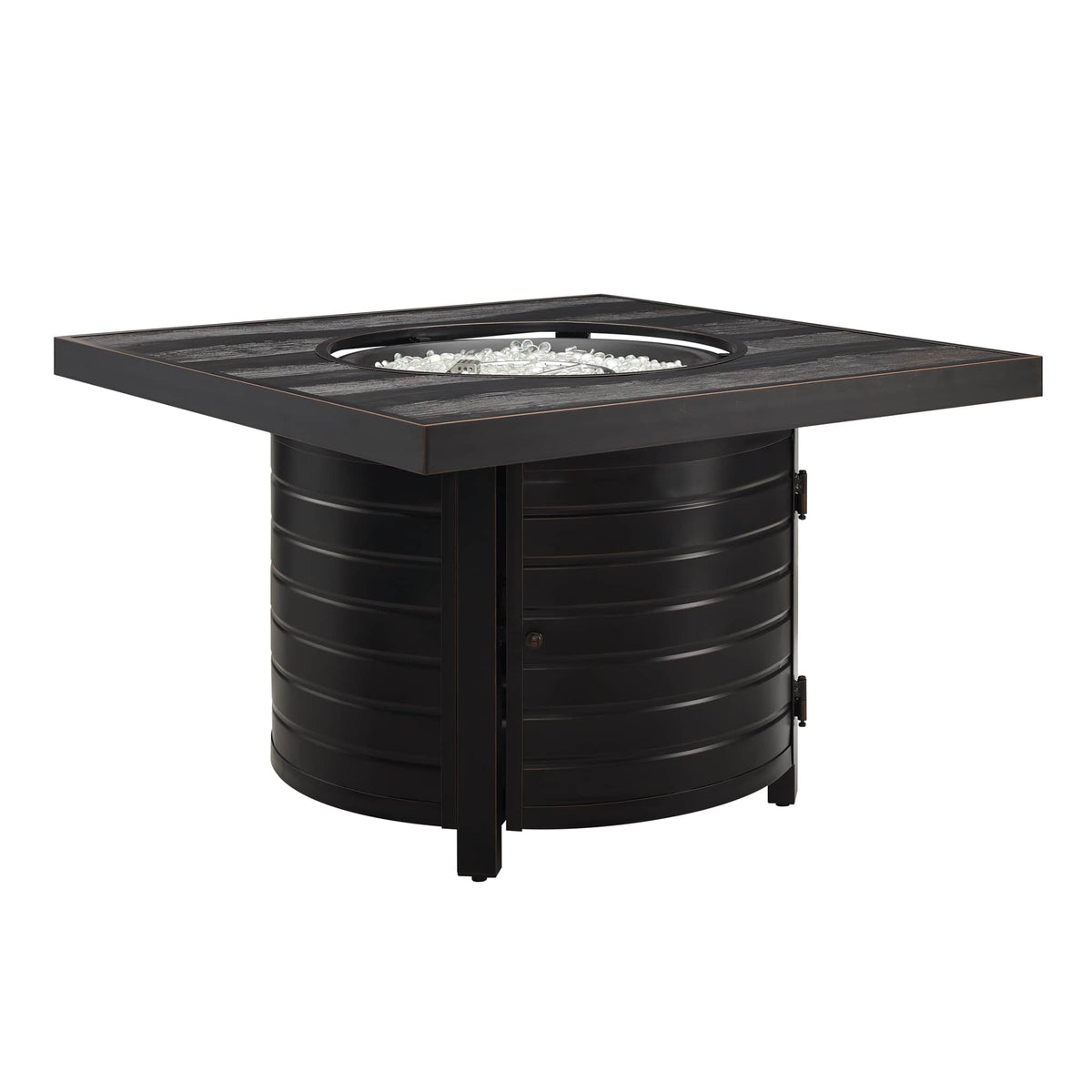 Fire Sense - ﻿Yorke Square Aluminum LPG/NG Fire Pit - Antique Bronze