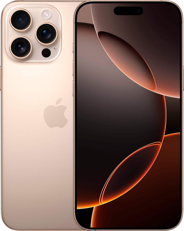 Front. Apple - iPhone 16 Pro Max A3084 (Fully Unlocked) 256GB - Desert Titanium.