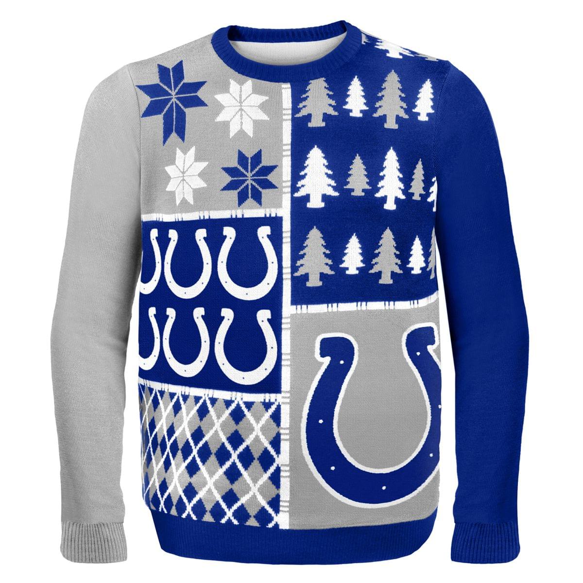 Forever Collectibles - Indianapolis Colts Busy Block NFL Ugly Sweater Large - Blue