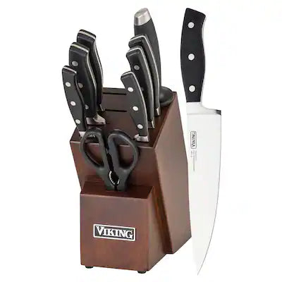 Viking - 10-Piece True Forged Cutlery Set with Walnut Block